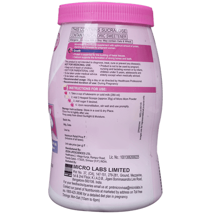 Micromom Powder for Nutritional Support During Pregnancy and Lactation | Flavour Vanilla