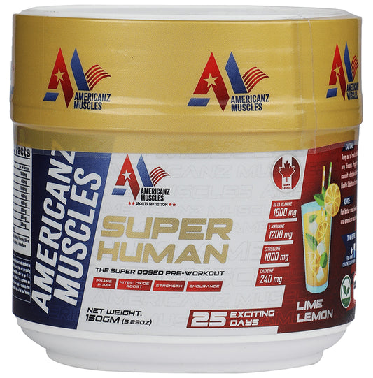 Americanz Muscles Super Human Pre-Workout Powder Lime Lemon - Classic Derma