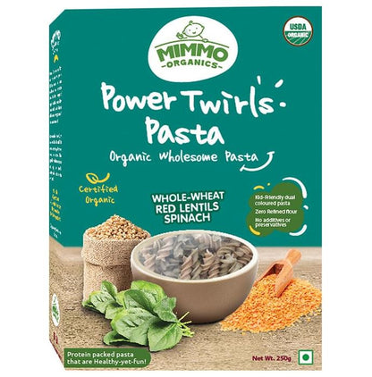 Mimmo Organics Wholesome Pasta (24 Months Plus) Power Twirls - Classic Derma