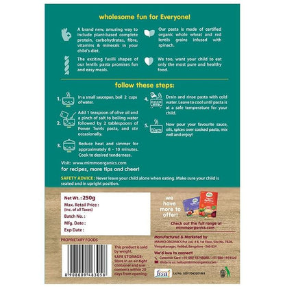 Mimmo Organics Wholesome Pasta (24 Months Plus) Power Twirls