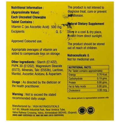 Mio-C Orange Sugar Free Chewable Tablet