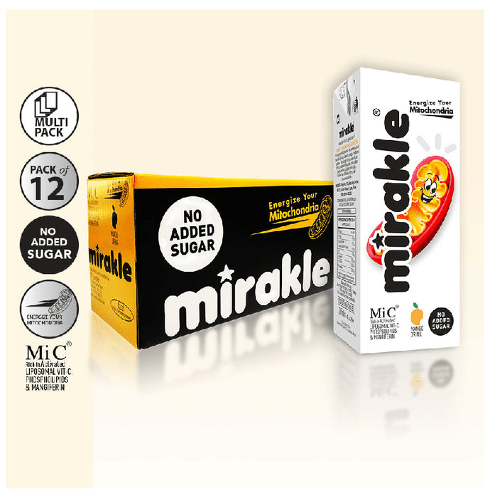 Mirakle Liposomal Vit-C, Phospholipids & Mangiferin Drink (200ml Each) Mango No Added Sugar