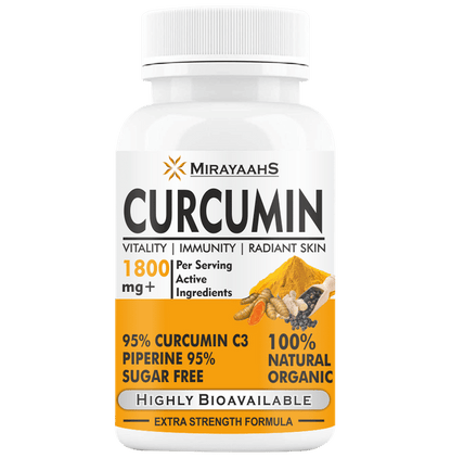 Mirayaahs Curcumin 95% with Piperine Tablet Sugar Free - Classic Derma