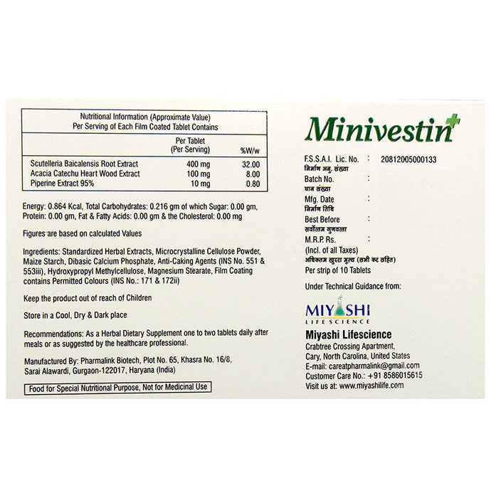 Miyashi Lifescience's Minivestin+ Tablet for Joint Care