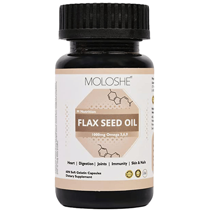 Moloshe Flax Seed Oil 1000mg Omega 3,6,9 Soft Gelatin Capsule - Classic Derma