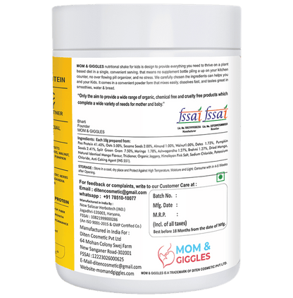 Moms &Giggles Nutrition Shake For Kids With Shaker Powder Mango