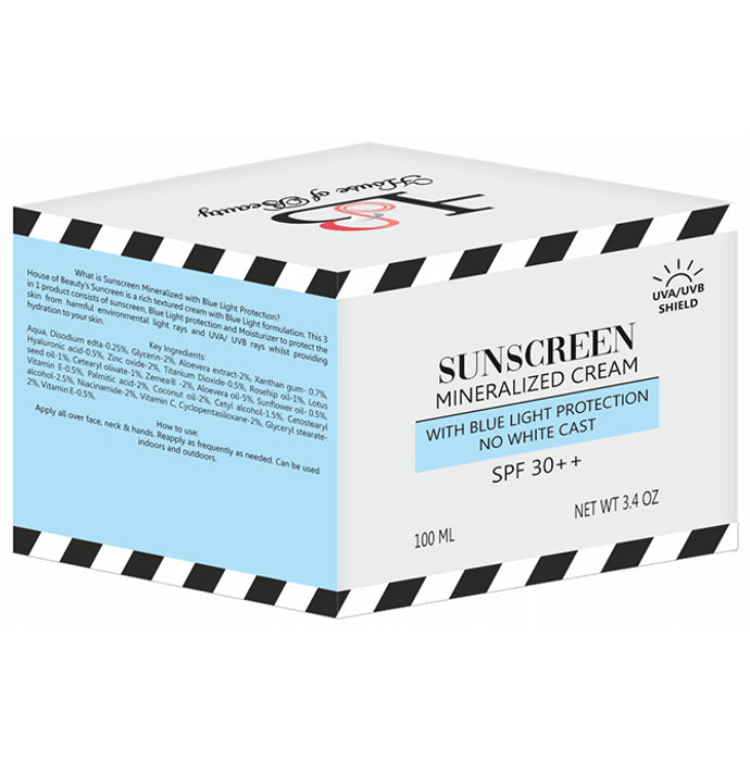 House of Beauty Sunscreen Mineralized Cream with Blue Light Protection SPF 30++ - Classic Derma