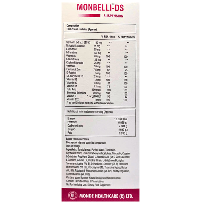 Monbelli-DS Oral Suspension Pineapple Sugar Free