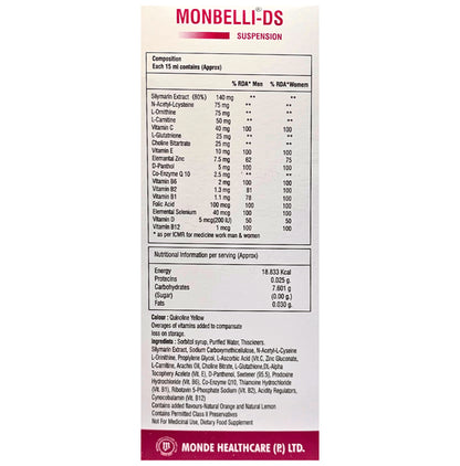 Monbelli-DS Oral Suspension Pineapple Sugar Free