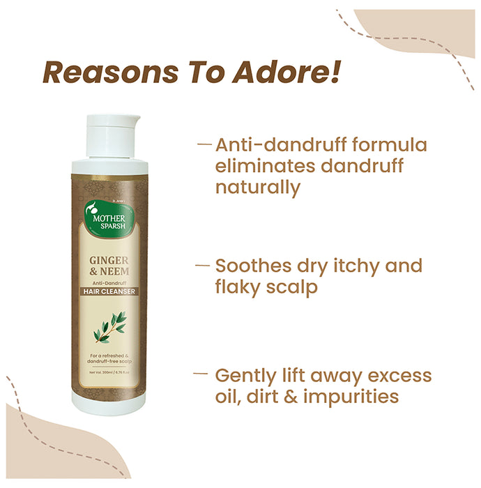 Mother Sparsh Ginger & Neem Anti-Dandruff Hair Cleanser