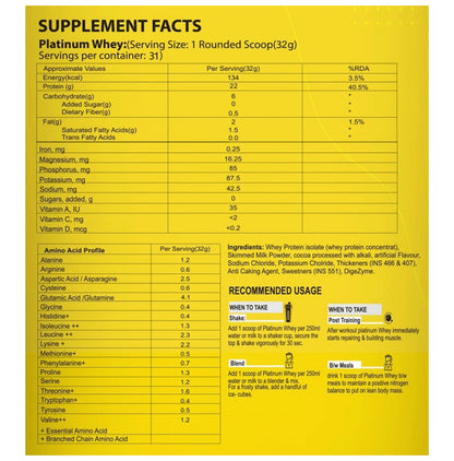 MP Muscle Performance Platinum Whey Powder Kaju Pista
