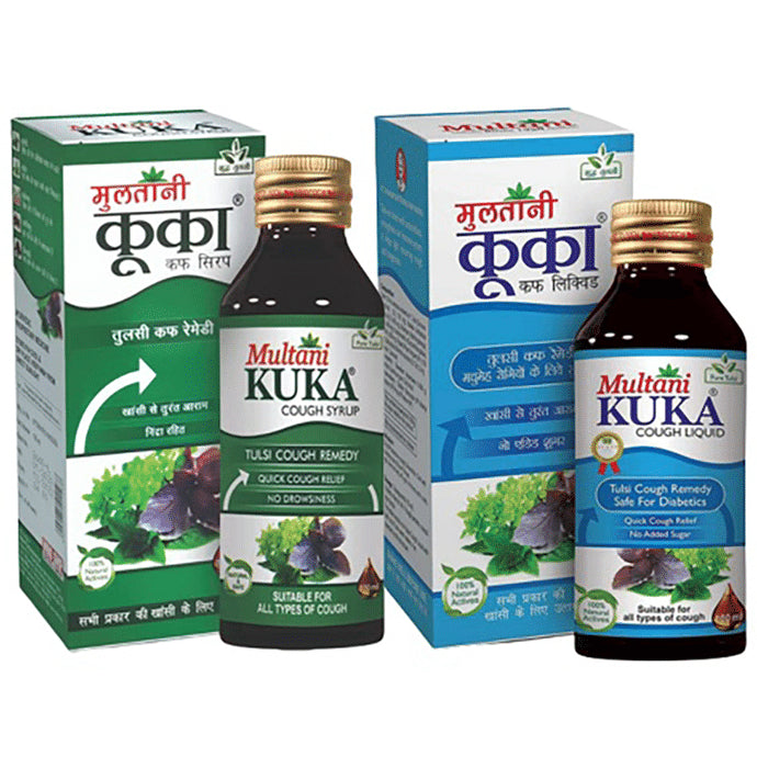 Multani Combo Pack of Kuka Cough Syrup With Kuka Cough Liquid Sugar Free(Each 100 ml) - Classic Derma