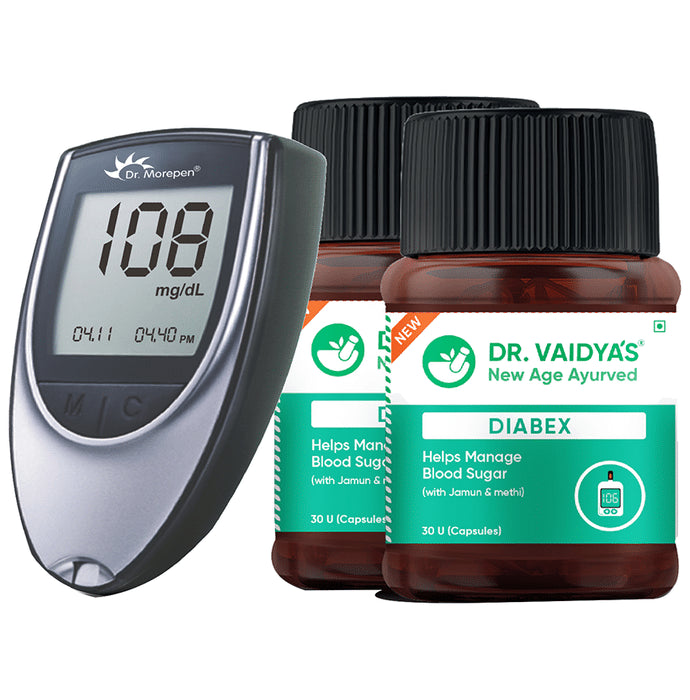 Dr. Vaidya's Diabex Capsule (30 Each) with Glucometer Free - Classic Derma