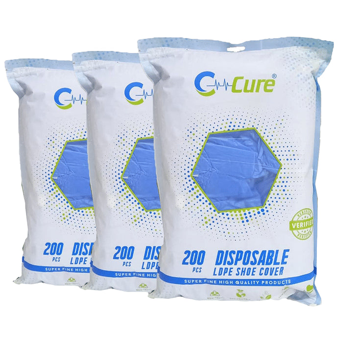 C Cure Disposable Plastic LDPE Shoe Cover with Zipper Pack (200 Each) - Classic Derma