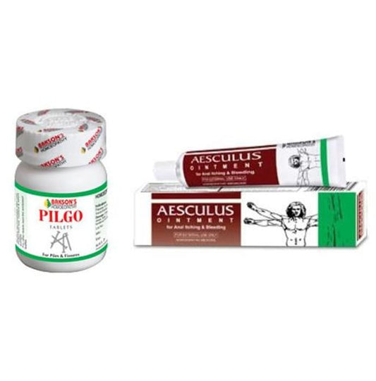 Bakson's Homeopathy Anti Piles Combo (Pilgo Tablet + Aesculus Ointment) - Classic Derma