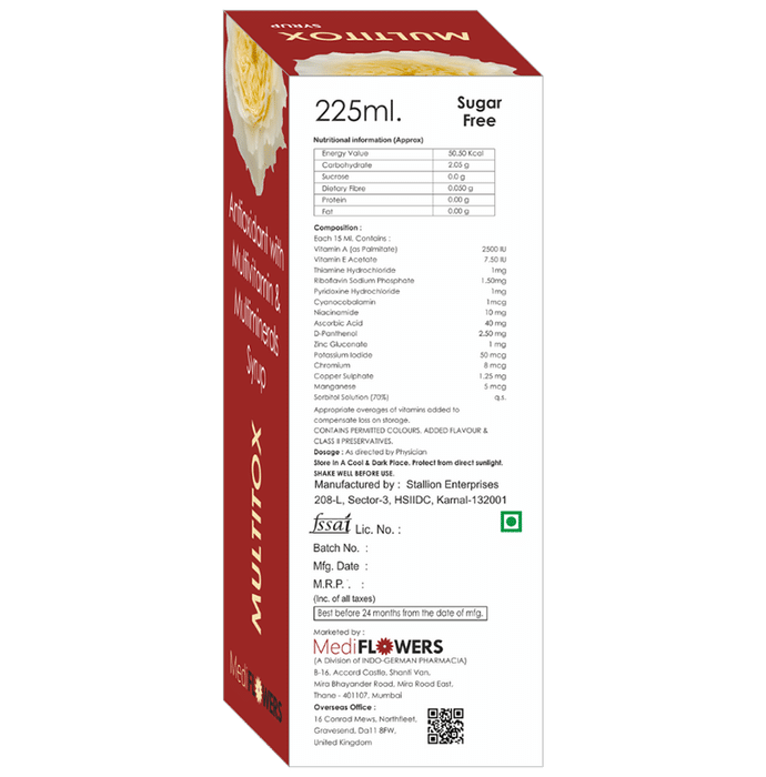 Multitox Syrup Sugar Free