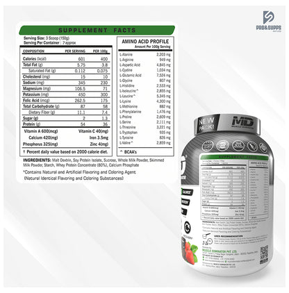 Muscle Dominator Titanium Mass Gainer Powder Cream and Cookies