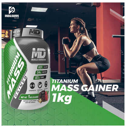 Muscle Dominator Titanium Mass Gainer Powder Cream and Cookies
