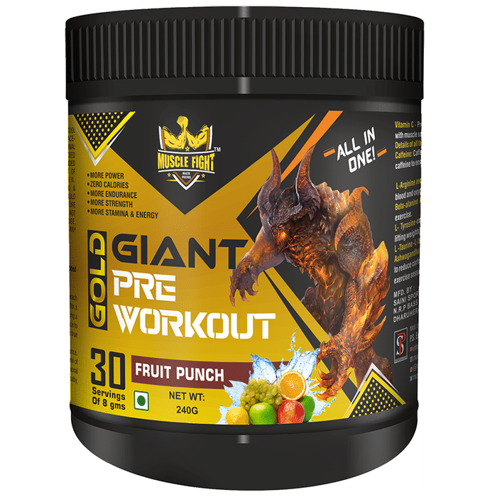 Muscle Fight Gold Giant Pre Workout Fruit Punch - Classic Derma