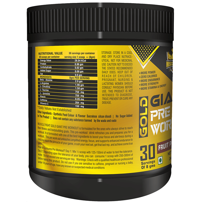 Muscle Fight Gold Giant Pre Workout Fruit Punch