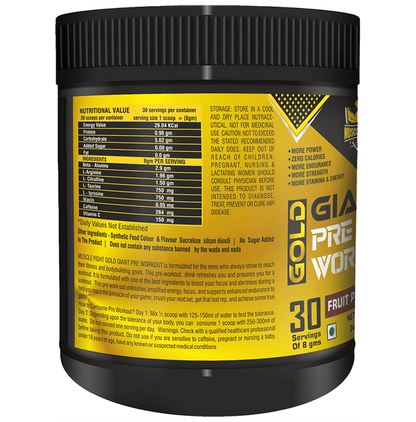 Muscle Fight Gold Giant Pre Workout Fruit Punch
