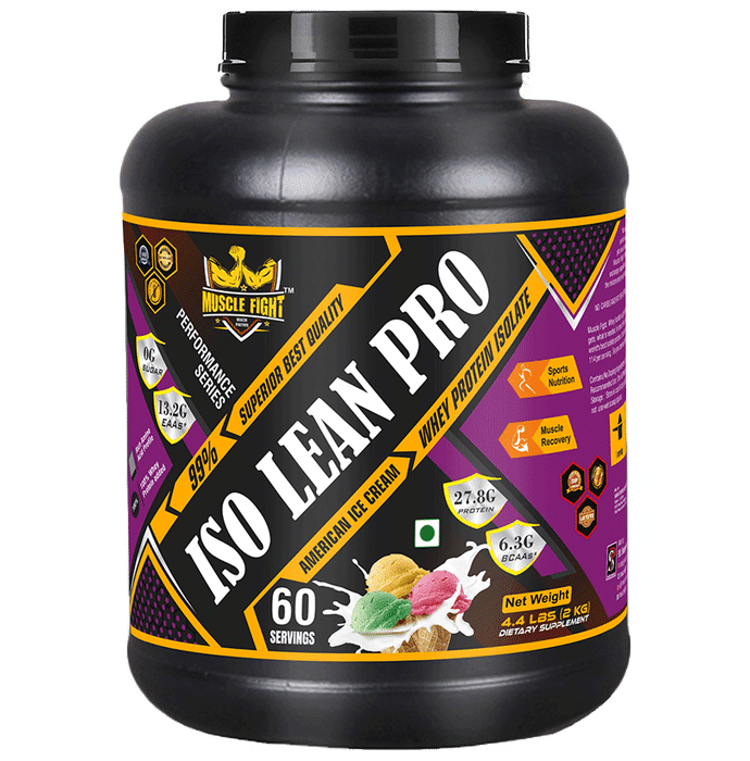 Buy Muscle Fight ISO Lean Pro Whey Protein Powder American Ice Cream ...