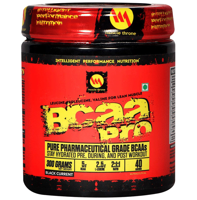 Muscle Throne L-Leucine Pre Workout BCAA Powder Black Currant - Classic Derma