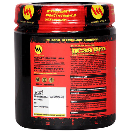 Muscle Throne L-Leucine Pre Workout BCAA Powder Black Currant