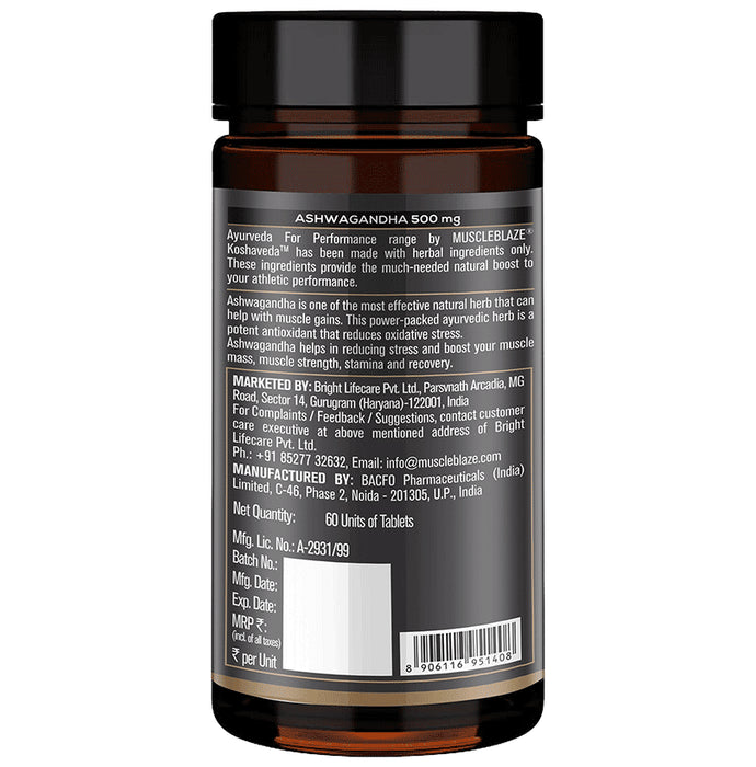 MuscleBlaze Ashwagandha 1000mg Tablet (60 Each)