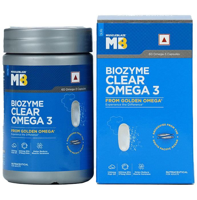 Muscleblaze Biozyme Clear Omega 3 Fish Oil 1250mg Capsule - Classic Derma