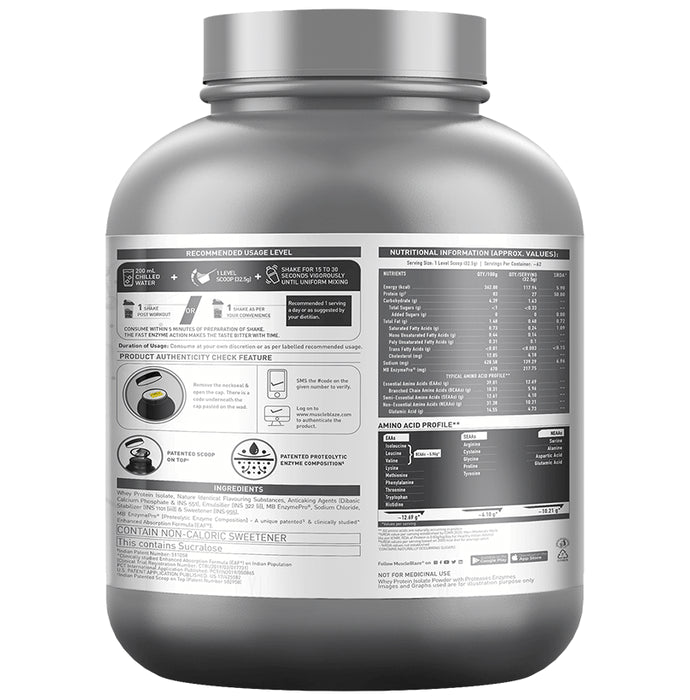 MuscleBlaze Biozyme Iso Zero Low Carb | Improves Protein Absorption by 50% | Flavour Powder Cookie and Cream