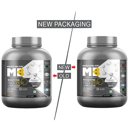 MuscleBlaze Biozyme Iso Zero Low Carb | Improves Protein Absorption by 50% | Flavour Powder Cookie and Cream