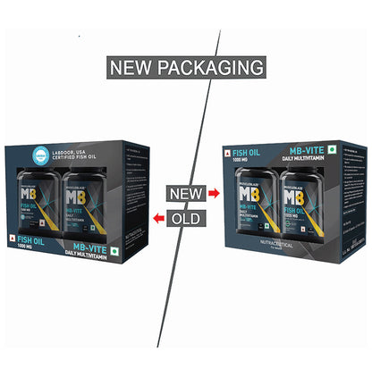 MuscleBlaze Combo Pack of Fish Oil 1000mg Capsule & MB-Vite Daily Multivitamin Tablet