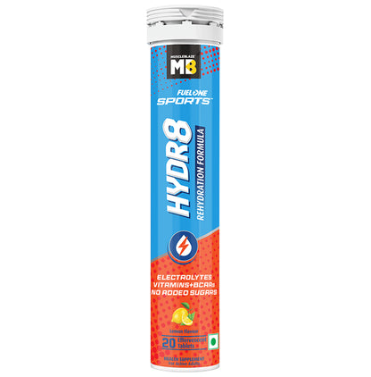 MuscleBlaze MB Fuel One Sports Hydr8 Rehydration Formula Effervescent Tablet Lemon - Classic Derma