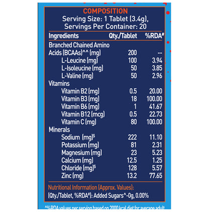 MuscleBlaze MB Fuel One Sports Hydr8 Rehydration Formula Effervescent Tablet Lemon