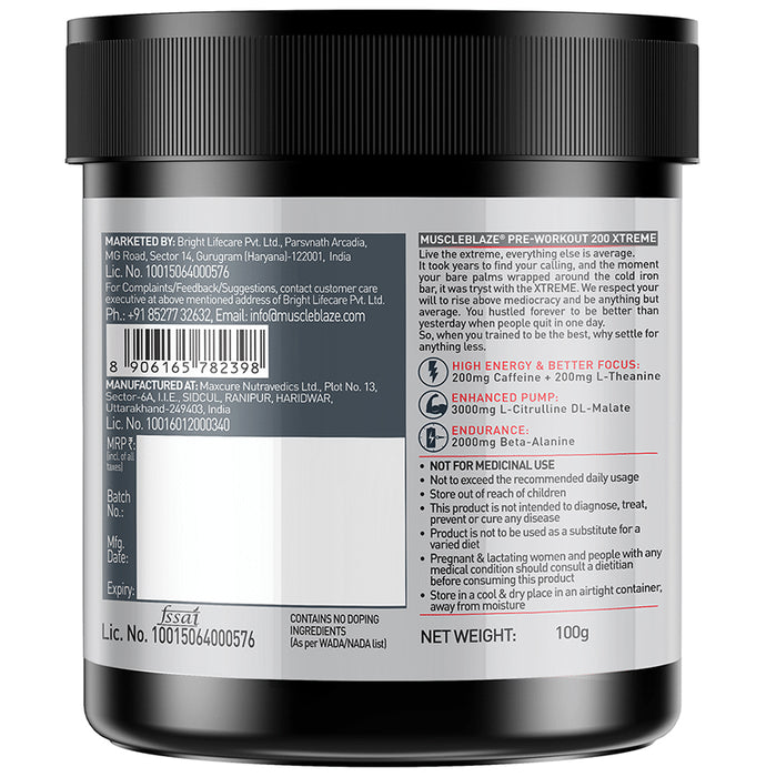 MuscleBlaze MB Pre-Workout 200 Xtreme Powder Rola Cola