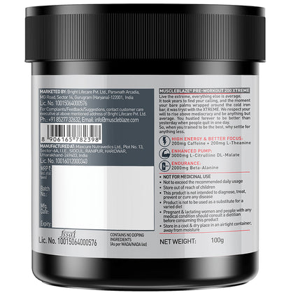 MuscleBlaze MB Pre-Workout 200 Xtreme Powder Rola Cola