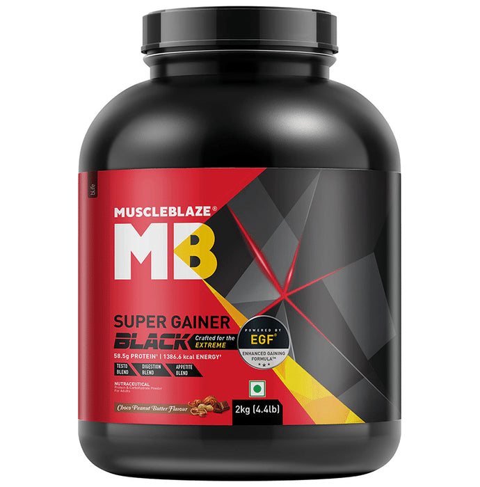 MuscleBlaze Super Gainer Black Powder Choco Peanut Butter - Classic Derma