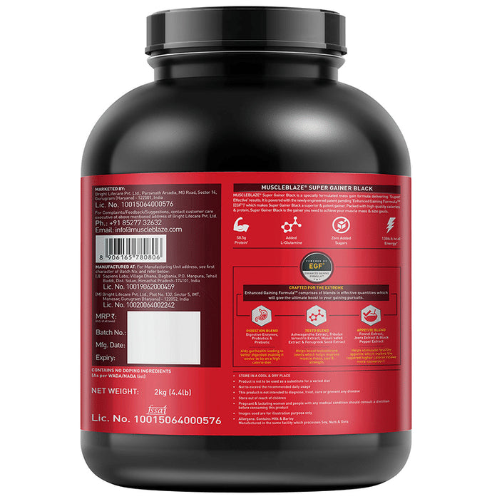 MuscleBlaze Super Gainer Black Powder Choco Peanut Butter