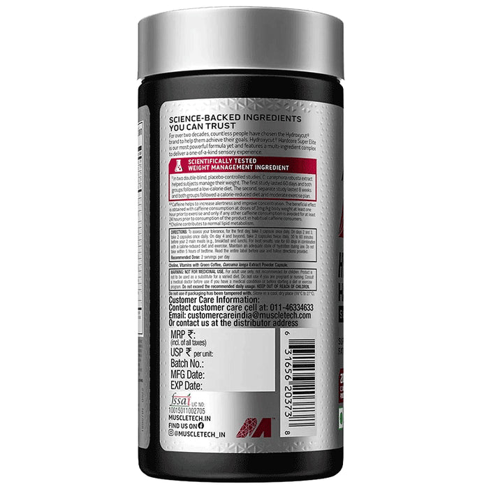 Muscletech Hydroxycut Hardcore Super Elite Veggie Capsules