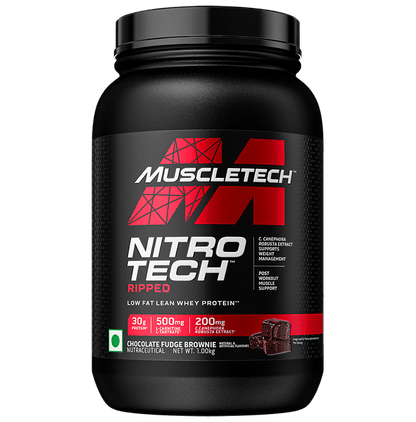 Muscletech Nitro Tech Ripped Powder Chocolate Fudge Brownie - Classic Derma