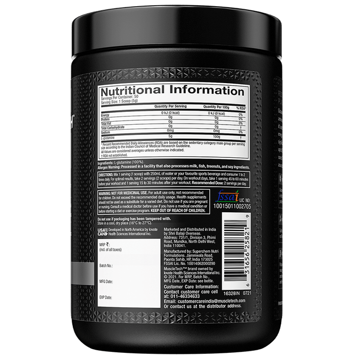 Muscletech Platinum 100% Glutamine Powder Unflavoured
