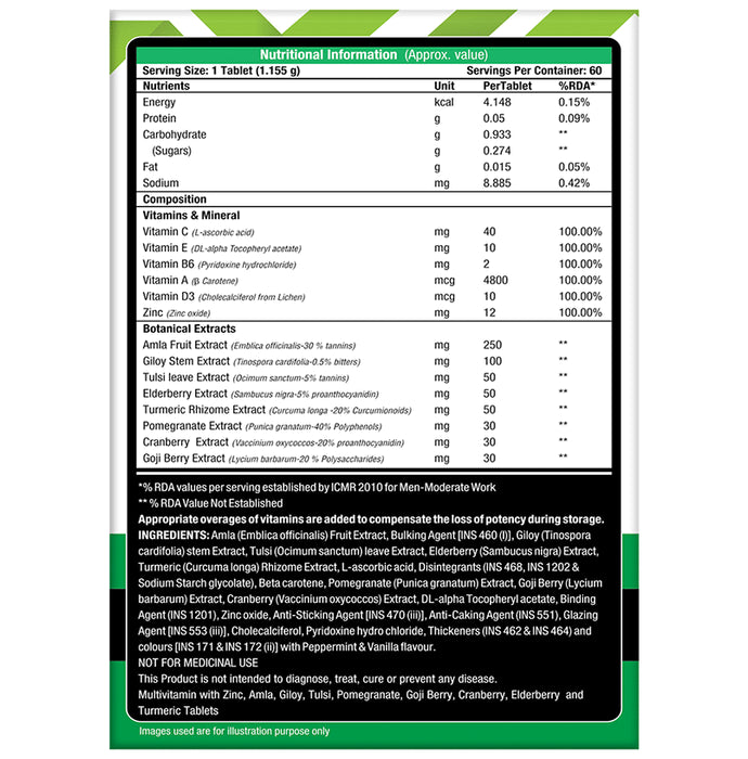 MuscleXP Immune-Multi Greens & Fruits Tablet (60 Each)