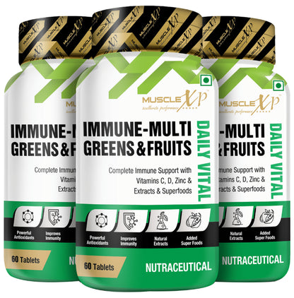MuscleXP Immune-Multi Greens & Fruits Tablet (60 Each) - Classic Derma