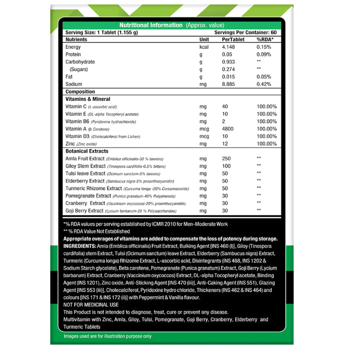 MuscleXP Immune-Multi Greens & Fruits Tablet (60 Each)