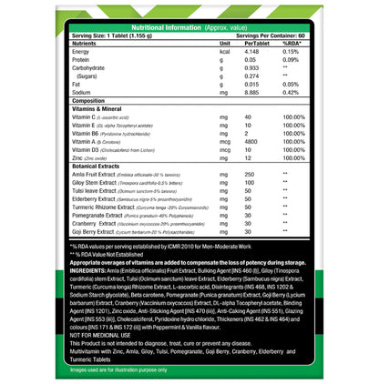 MuscleXP Immune-Multi Greens & Fruits Tablet (60 Each)