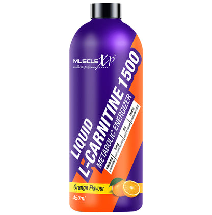 MuscleXP Liquid L-Carnitine 1500 Metabolic Energizer (450ml Each) Orange - Classic Derma