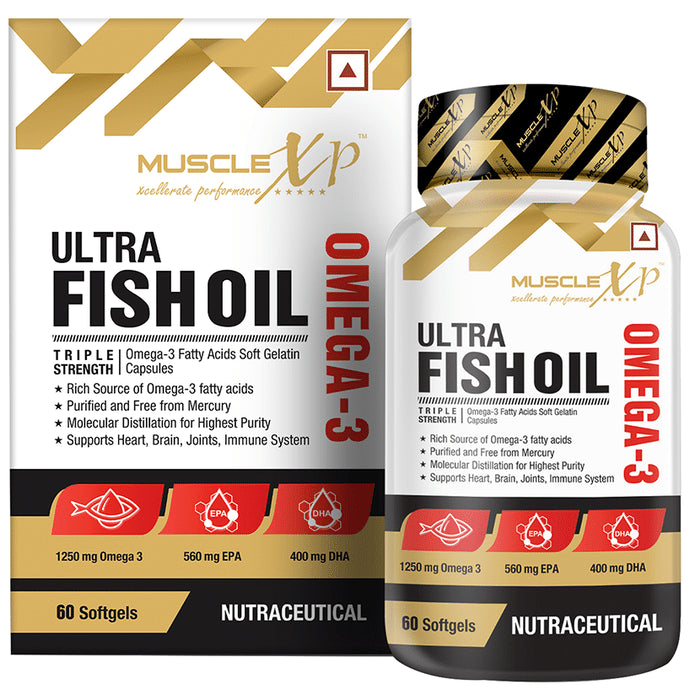 MuscleXP Ultra Fish Oil Omega 3 Triple Strength Capsule - Classic Derma