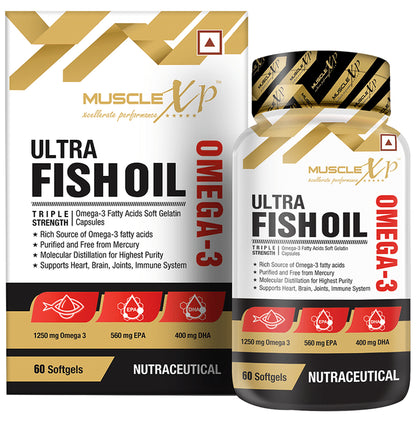 MuscleXP Ultra Fish Oil Omega 3 Triple Strength Capsule - Classic Derma