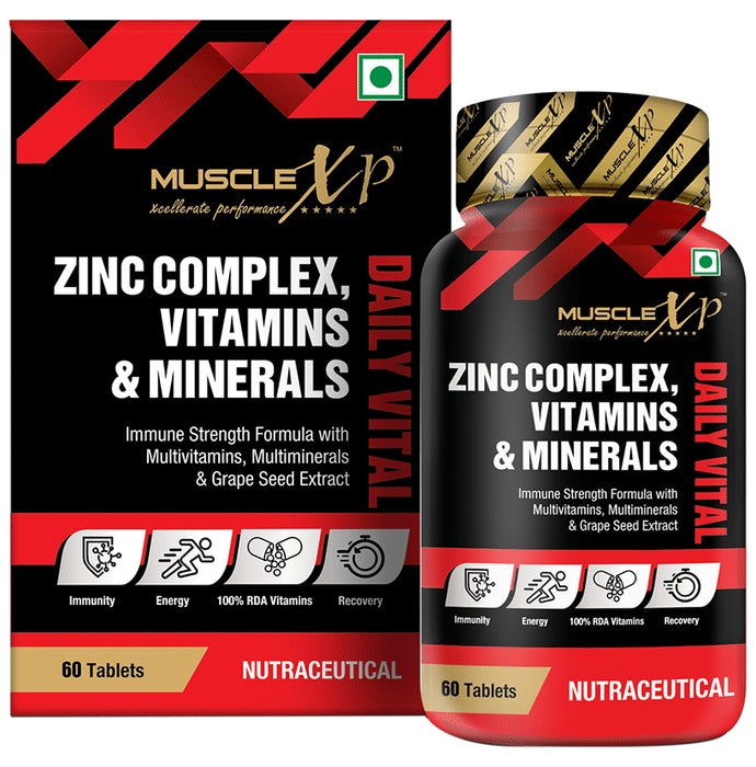 MuscleXP Zinc Complex Vitamins & Minerals Daily Vital Tablet (60 Each) - Classic Derma